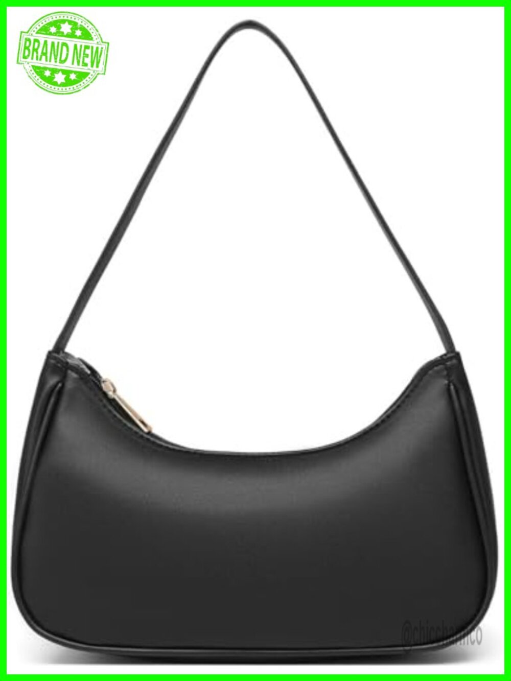 Vegan Leather Hobo Sling Tote Handbag Retro Clutch Purse Zip Closure